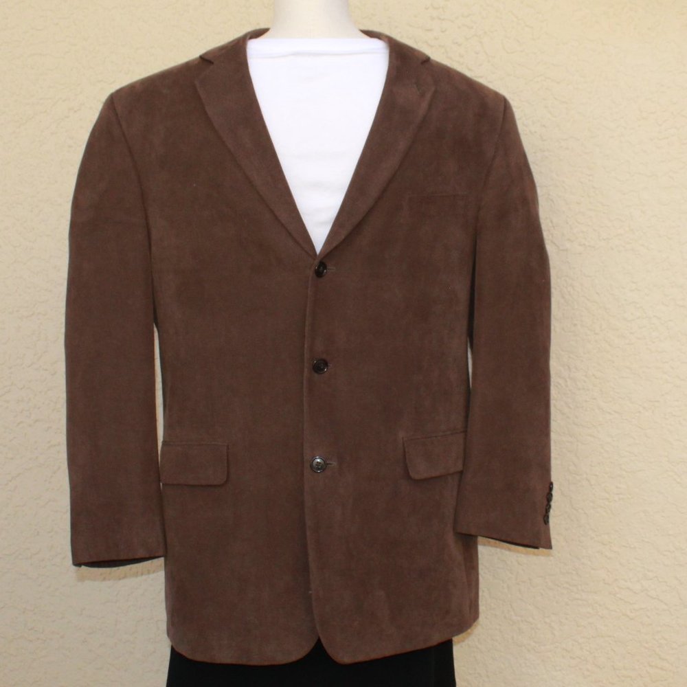 CALVIN KLEIN BROWN TEXTURED BLAZER